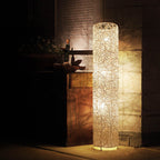 Minimalist Rattan Weaving Column Shaped 3-Light Standing Floor Lamp Lumendat