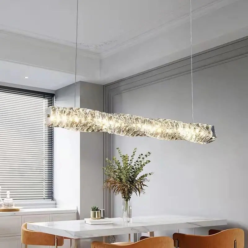 Modern Minimalist Linear Crystal LED Chandelier Lumendat