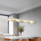 Modern Minimalist Linear Crystal LED Chandelier Lumendat
