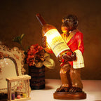 Retro Creative Monkey Resin Wine Bottle 1-Light Decoration Table Lamp Lumendat