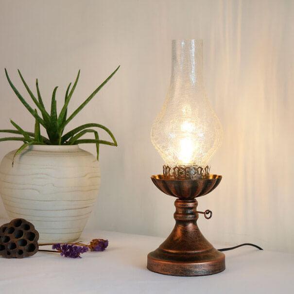 Vintage Antique Kerosene Oil Lamp 1-Light Table Lamp Lumendat