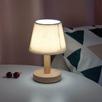 Vintage Linen Drum Shade 1-Light LED Table Lamp Lumendat