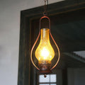Vintage Kerosene Cracked Glass Shade 1-light Pendant Light BulbSquare