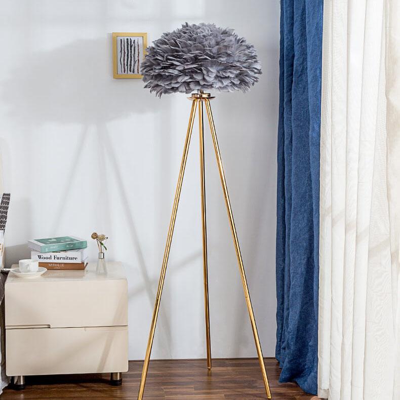 Modern Feather 1-Light Globe Standing Floor Lamp Lumendat