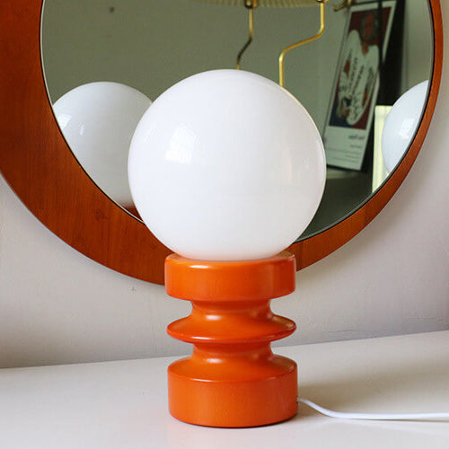 Vintage Orange Solid Glass 1-Light Table Lamp Lumendat