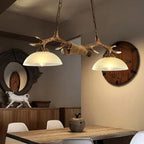 Vintage Antler Resin & Glass Bowl 2-light Chandelier – Industrial Style Lumendat