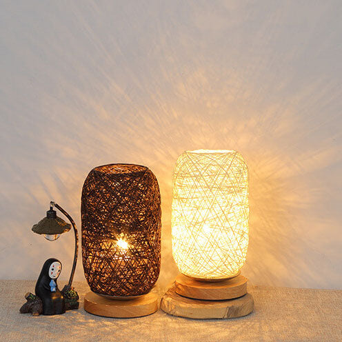 Creative Twine Rattan Ball LED Dimmable Decorative Night Light Table Lamp Lumendat