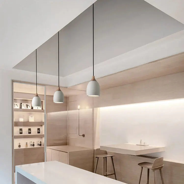 Minimalist Cement Dome 1-light Pendant Light BulbSquare