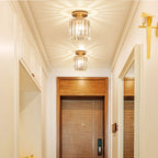 Modern European Crystal 1-light Semi-flush Mount Ceiling Light
