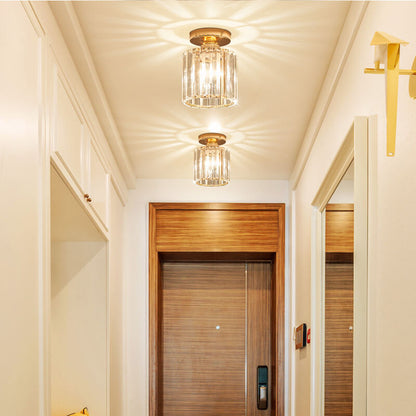 Modern European Crystal 1-light Semi-flush Mount Ceiling Light