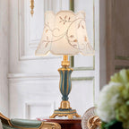Round Fabric Resin Base Classical 1-Light Table Lamp Lumendat