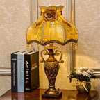 European Vintage Fabric Antique 1-Light Table Lamp Lumendat