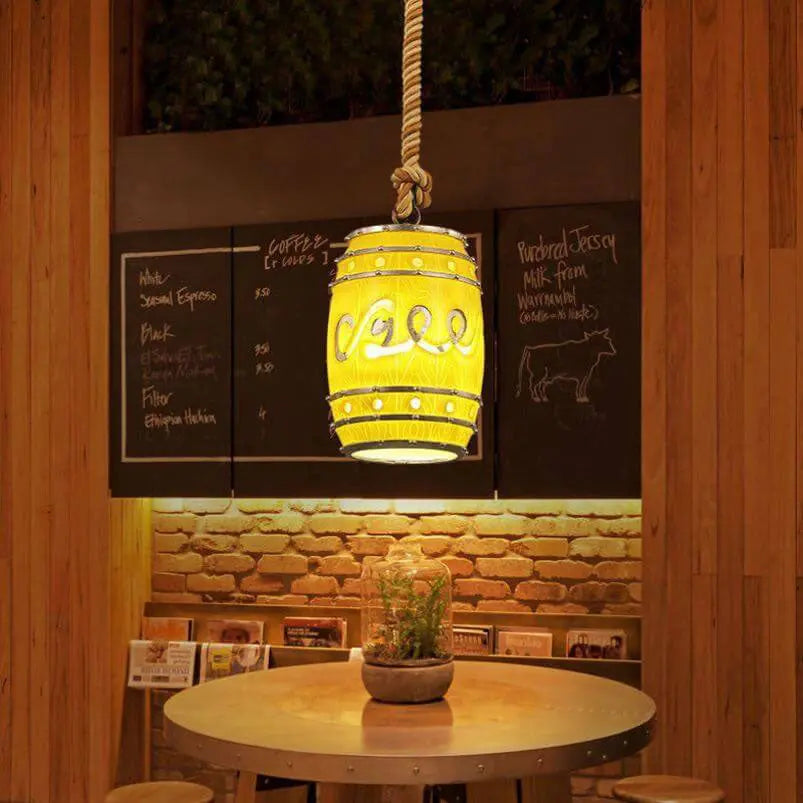Vintage Wine Barrel Resin 1-light Pendant Light Lumendat