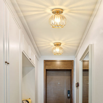 Modern Creative Crystal 1-light Semi-flush Mount Ceiling Light
