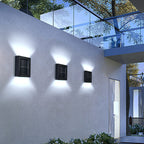 Solar Square Up and Down Lighted LED Outdoor Waterproof Garden Wall Sconce Lamp Lumendat
