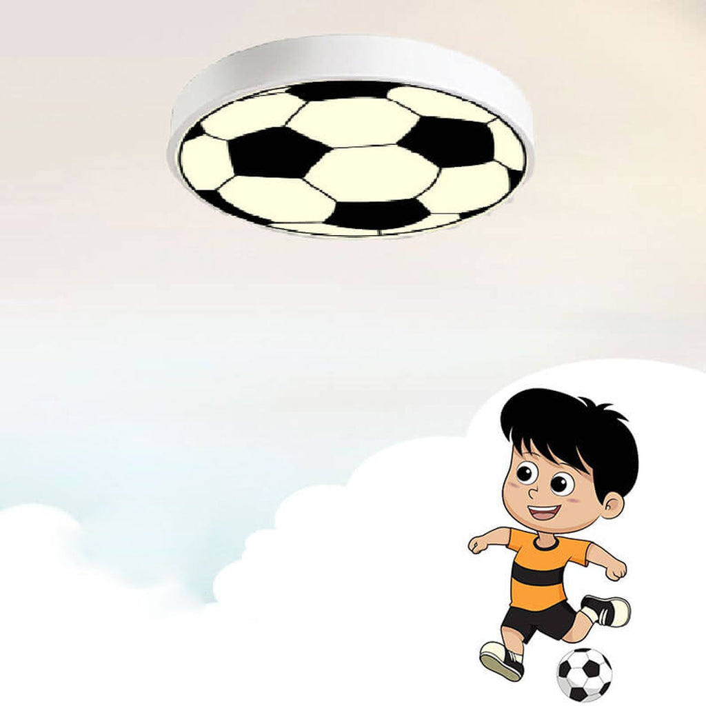 Cartoon Creative Round Football LED Kids Flush Mount Ceiling Light Lumendat