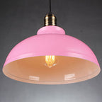 Industrial Simple Dome Round Pot Lid Iron 1-light Pendant Light BulbSquare