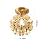 Modern Art Deco Petal Bubble Glass Shade Brass Frame 1-Light Semi-Flush Mount Ceiling Light For Living Room Lumendat