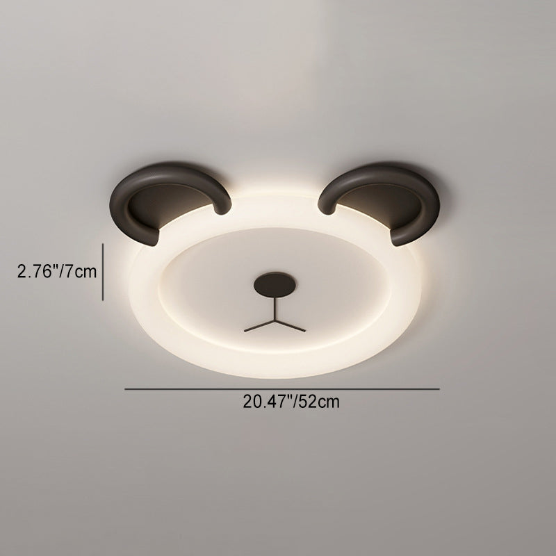 Lumendat Contemporary Creative Cartoon Panda PE Resin LED Kids Flush Mount Ceiling Light For Bedroom Lumendat