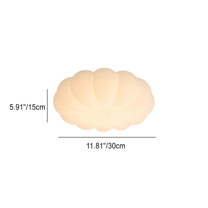 Contemporary Nordic Pe Shade Kid's Flowers LED Flush Mount Ceiling Light for Bedroom BulbSquare