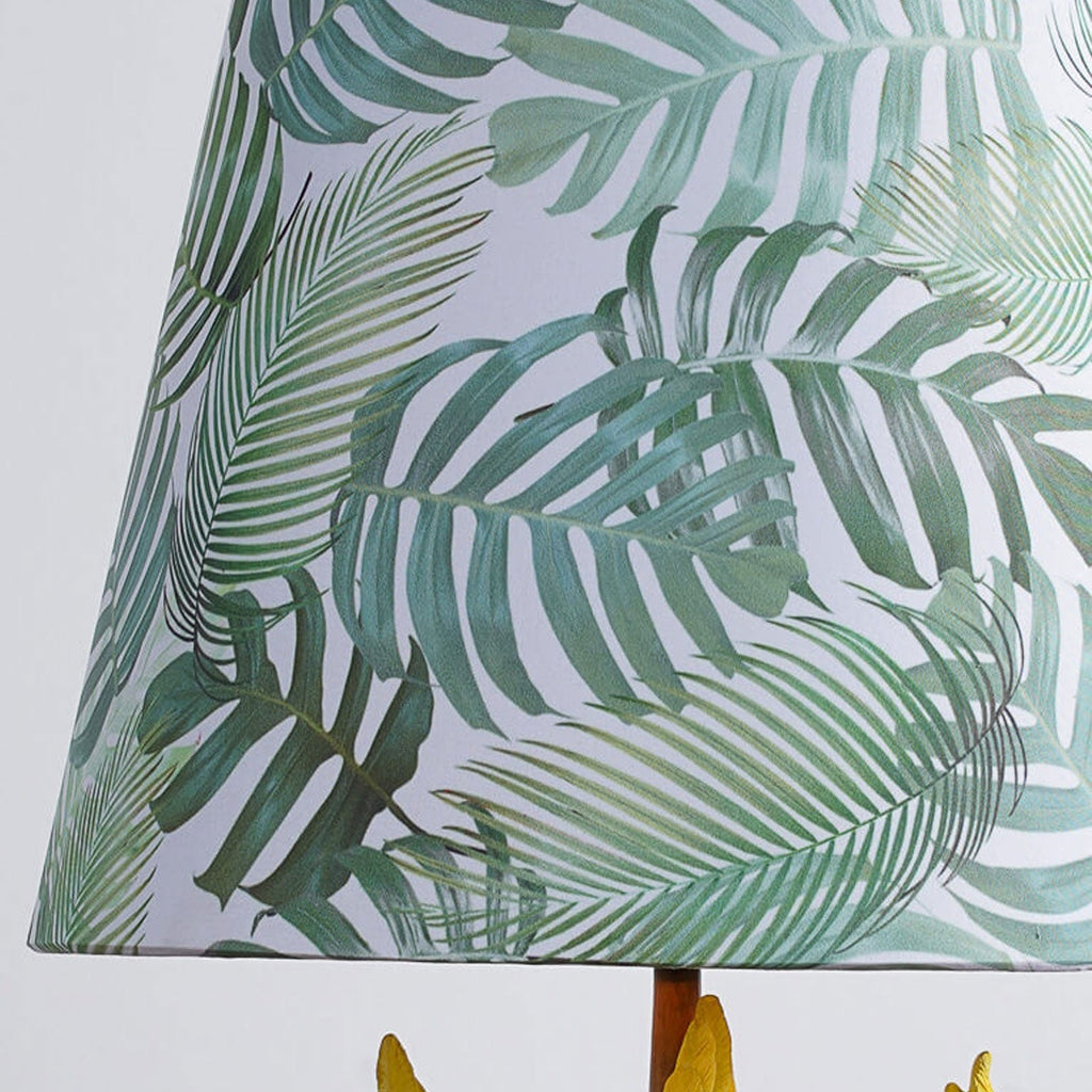 Nordic Leaf Fabric Resin Bird Design 1-Light Table Lamp Lumendat
