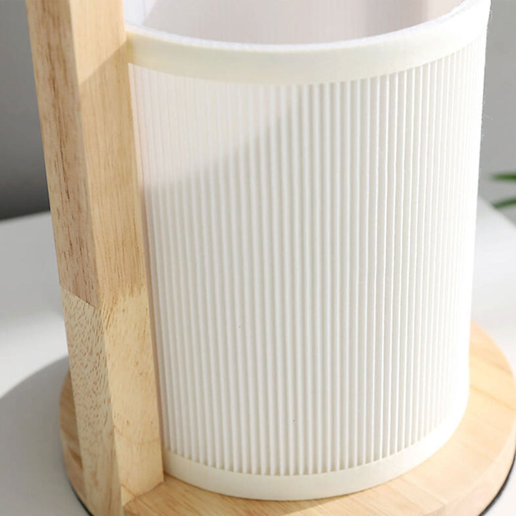 Nordic Fabric Column Solid Wood Portable Design 1-Light Table Lamp Lumendat