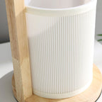 Nordic Fabric Column Solid Wood Portable Design 1-Light Table Lamp Lumendat