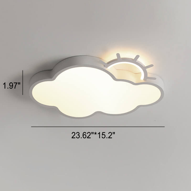 Lumendat Nordic Minimalist Cloudy Sun LED Kids Flush Mount Ceiling Light Lumendat