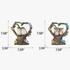 Creative Garden Solar Night Light Heart-shaped Resin Bird Outdoor LED Ornament Light Lumendat
