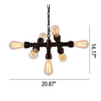 Industrial Iron Water Pipe Design 7-light Chandelier Lumendat