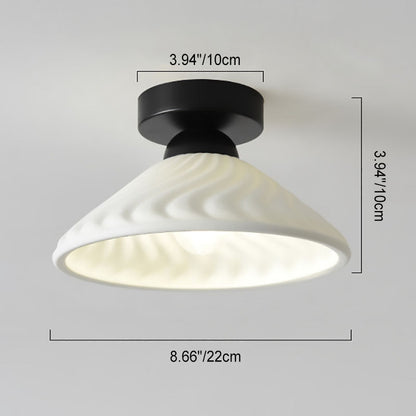 Modern Light Luxury Ceramic Disc 1-light Semi-flush Mount Lighting