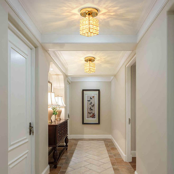 Modern Creative Crystal 1-light Semi-flush Mount Ceiling Light