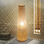 Modern Bamboo Weaving Column 1-Light LED Standing Floor Lamp Lumendat