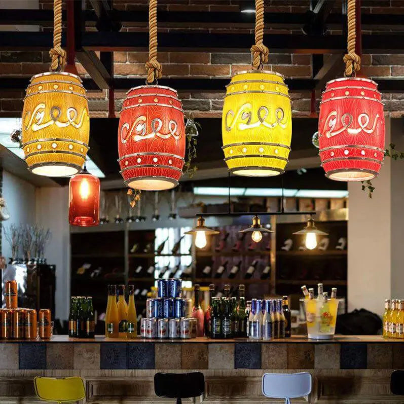 Vintage Wine Barrel Resin 1-light Pendant Light modern luxury lighting fixture