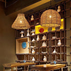 Retro Rattan Weaving Dome 1-light Pendant Light Lumendat