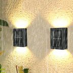 Solar Square Up and Down Lighted LED Outdoor Waterproof Garden Wall Sconce Lamp Lumendat