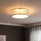 Modern Iron Crystal Round 3/4/5 Light Flush Mount Ceiling Light