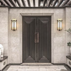 Modern Glass Square Iron 1-Light Waterproof Outdoor Wall Sconce Lamp Lumendat