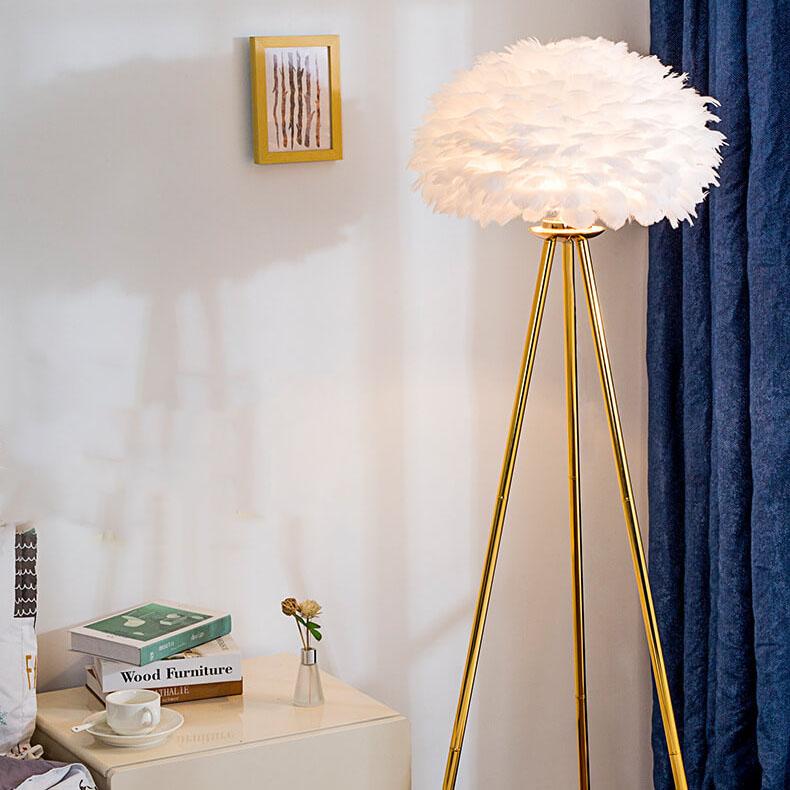 Modern Feather 1-Light Globe Standing Floor Lamp Lumendat