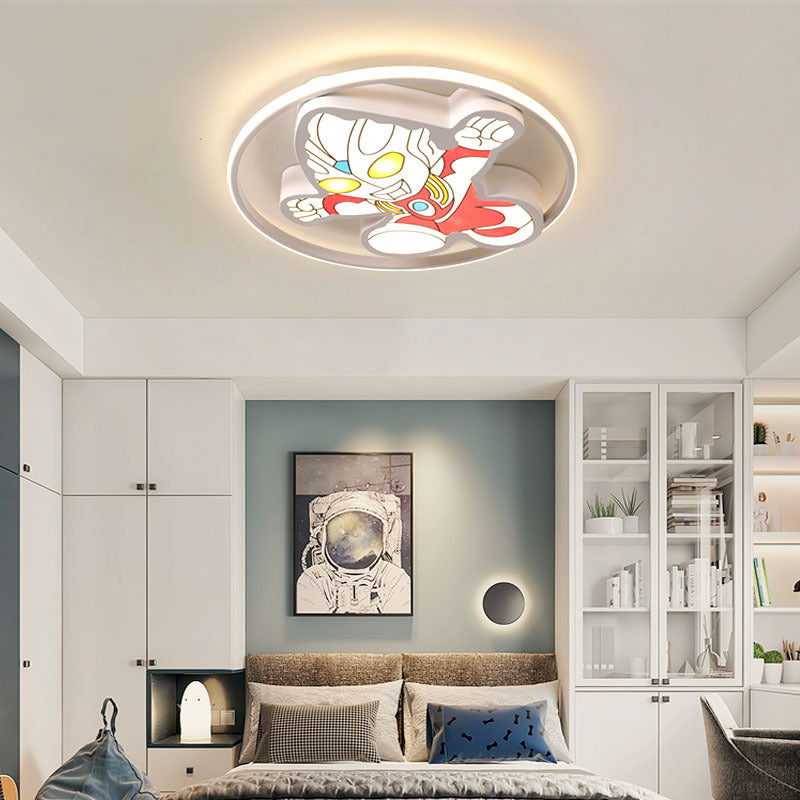 Lumendat Creative Cartoon Ultraman Round LED Flush Mount Ceiling Light Lumendat