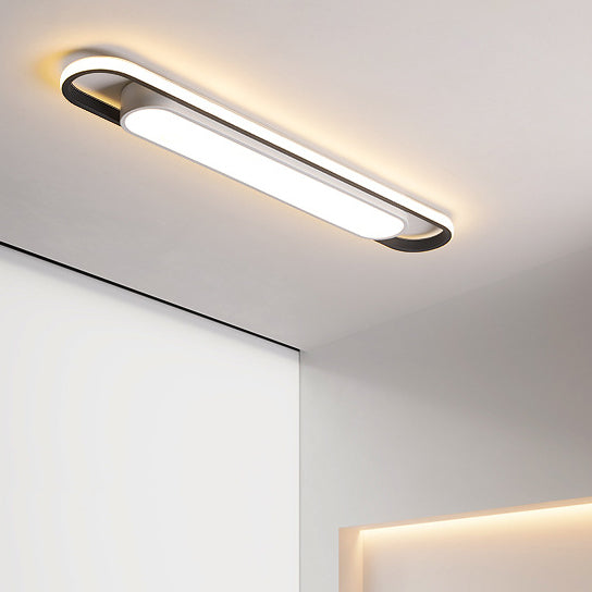 Nordic Minimalist Long Bar Ring LED Flush Mount Ceiling Light Lumendat