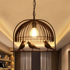 Vintage Creative Iron Birdcage 1-light Pendant Light BulbSquare