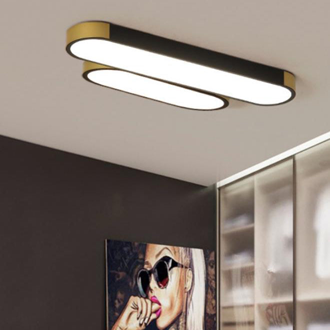 Modern Minimalist Rectangular Ring LED Flush Mount Ceiling Light BulbSquare
