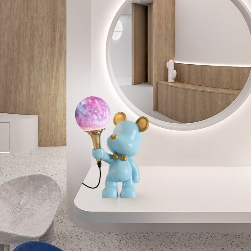 Lumendat Creative Cartoon Bear Resin 1-Light Night Light Table Lamp Lumendat