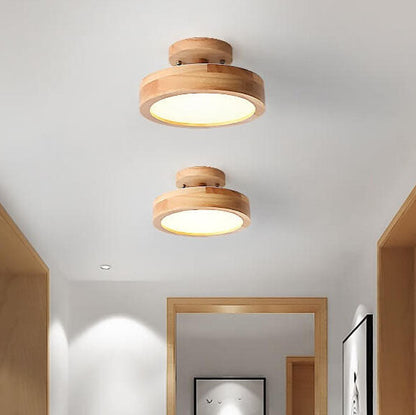 Nordic Log Round LED Semi-flush Mount Ceiling Light