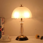 Modern European Textured Glass Dome Shade 2-Light Table Lamp Lumendat