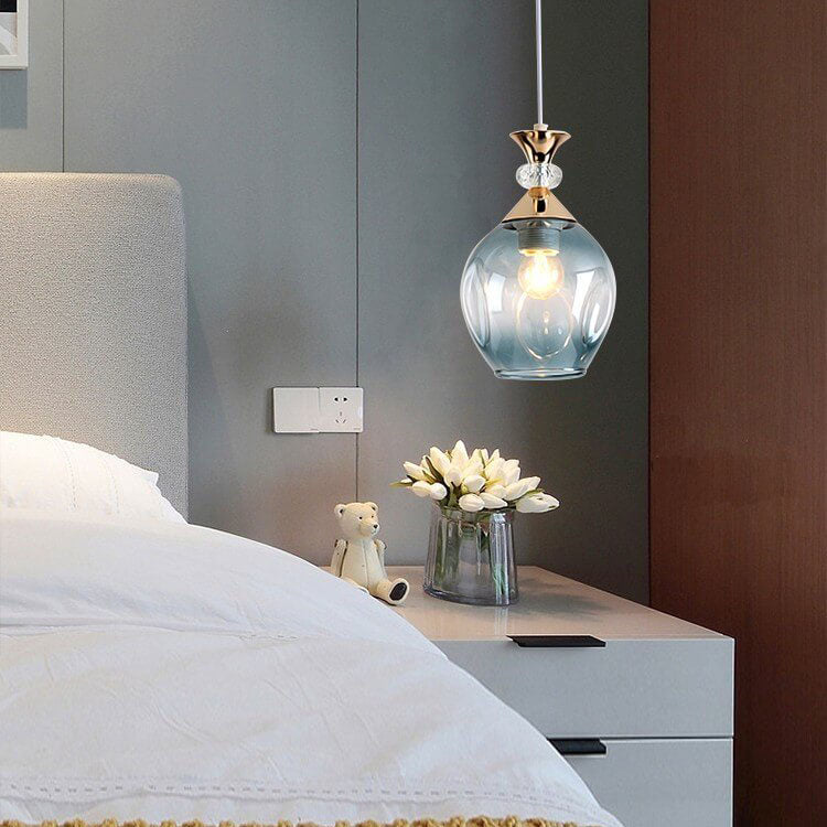 Contemporary Nordic Gradient Glass Metal Orb 1/3 Light Island Light Chandelier for Living Room