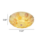 European Mediterranean Shell Art Round LED Flush Mount Ceiling Light Lumendat