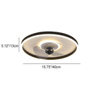 Contemporary Nordic Round Iron Silicone Aluminum Invisible LED Flush Mount Ceiling Fan Light For Living Room & Bedroom Lumendat