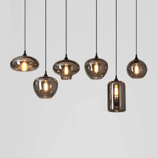 Modern Smoke Gray Glass 1-light LED Pendant Light Lumendat